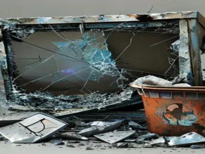 shattered computer screen, broken recycle bin icon — Windows 11 Update Nightmare: KB5095051 Triggers Widespread Chaos – Recyc